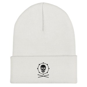 Percussion Pirate Cuffed Beanie White