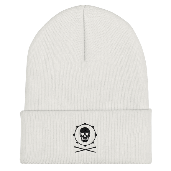 Percussion Pirate Cuffed Beanie White